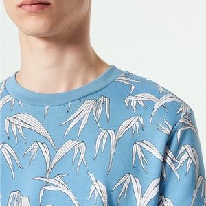 Sandro Paris Palm Tree Sweater Blue / White